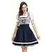 Oktoberfest, vestito da cosplay da donna tedesco Dirndl, costume per carnevale bavarese Oktoberfest (grande, blu)