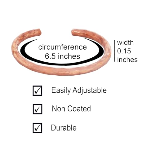 Image of Touchstone Copper Bracelet Tibetan Style. Hand Forged with Solid and high Gauge Pure Copper.