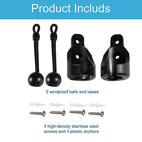 Lihopefe Bungee Kit, Mounting Brackets For Indoor/Outdoor Sun Shades Or Roller Up Blind’s Universal Replacement. (Black) #TOP4