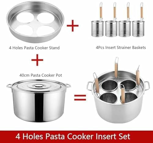 Paste pour la pâte en acier inoxydable avec paniers perforés et diviseur de cuisson