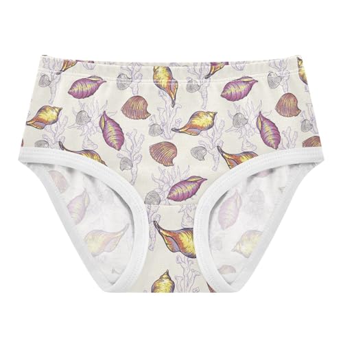 Girls' Underwear Colorful Vintage Conch Cotton Stretch Comfort Toddler Panties