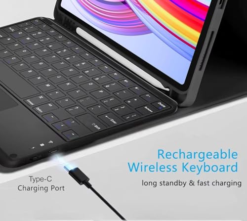 Image of typecase Keyboard Case for Redmi Pad Pro & Pro 5G (12.1 inch) with TRACKPAD,Slim Lightweight Stand Cover,Magnetically Detachable Wireless Bluetooth Keyboard for Redmi Pad Pro & Pro 5G-12.1 Inch ONLY