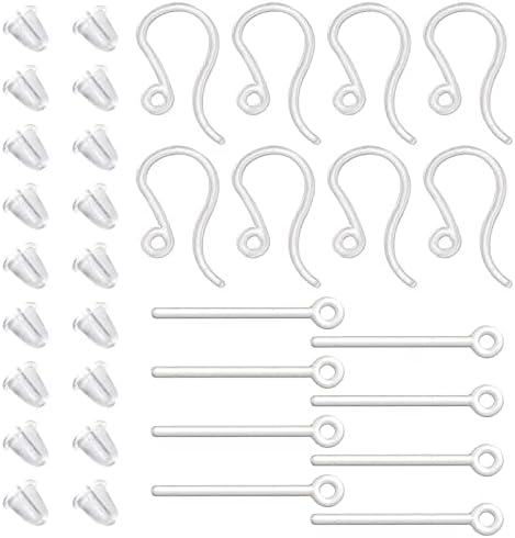 200Pcs Plastic Earring Hooks - Black French Ear Wires For Jewelry Making Supplies
