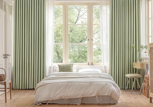 Rideaux western vert uni en polyester-coton tissé 137x160cm - 2