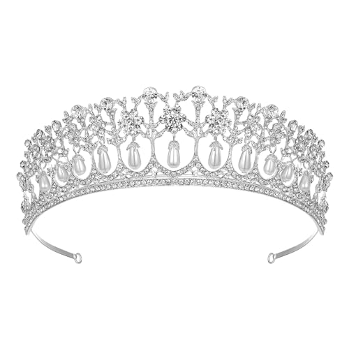 Diadème de princesse : une coiffure de mariage stable avec strass et perles