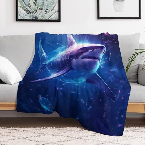 Couverture requin flannel anti-plis douce chaude lit jeté de canapé 4 saisons - 3