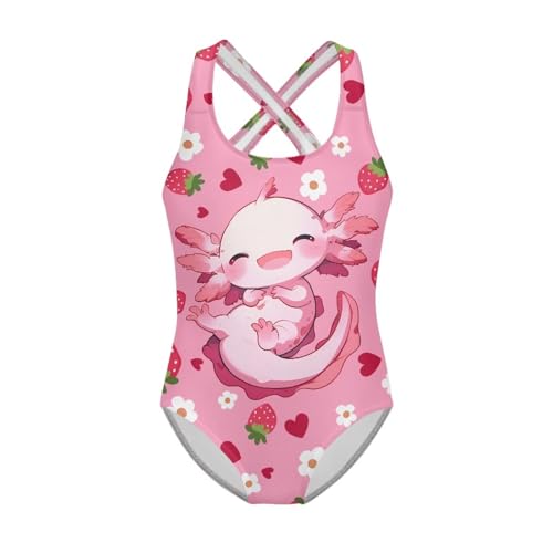 Image of Girls Swimsuit Criss Cross Back 1-Piece Summer Beach Swiwmear