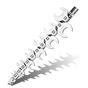 SHALL 3/8″ Crows Foot Wrench Set, 11-Piece SAE Crowfoot Wrench Set with Clip-on Organizer, 3/8″-1″, Tools for Mechanics, Access Fasteners in Tight Spaces