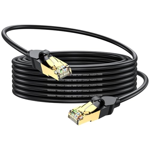 Câble Ethernet 30m RJ45 noir haut débit 1000 Mbit/s pour connexion internet stable