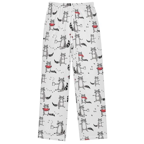 Boy's Pj Pants Racoon Fruits Lounge Bottoms Elastic Kids Sweatpants Joggers with Pockets Size 6-14