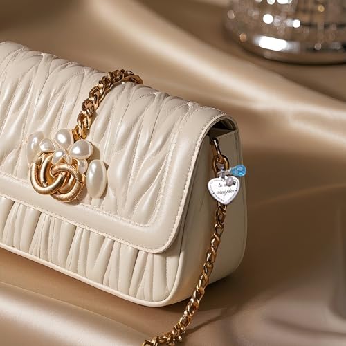 Image of MIXJOY Something Blue Gift for Bride, Wedding Day Bridal Blue Pearl Angel Wings Bouquet Garter Charm for Bride to Be