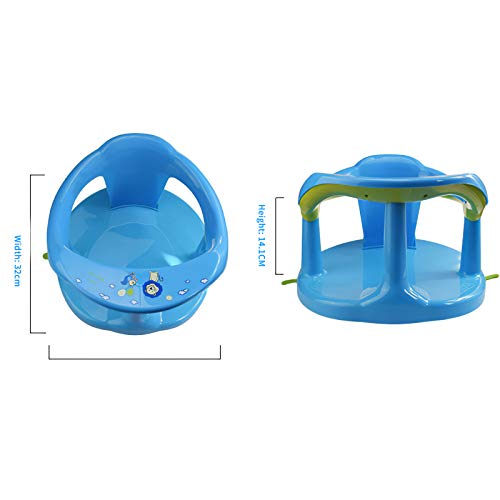 Baby Surround Bath Seat Newborn Soft Sit-Up Bathtub Chair Cute Non-Slip Infants Bathing Backrest Support with Mat & Suction Cups for Stability (3-24 Months) (Green)