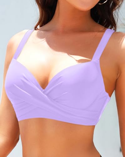 Image of Aqua Eve Women Underwire Bikini Top - Push Up Swimsuit Top Bra Padded Bathing Suit 2026 Twist Front Swimwear