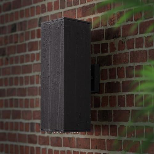 Image of mirrea 18 inch Modern Outdoor Porch Light in 2 Lights, Matte Black, 1 Pack