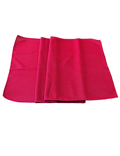 FishWalking Toalla de Microfibra, Hombre, Rosa roja, One Size(35 x 12)