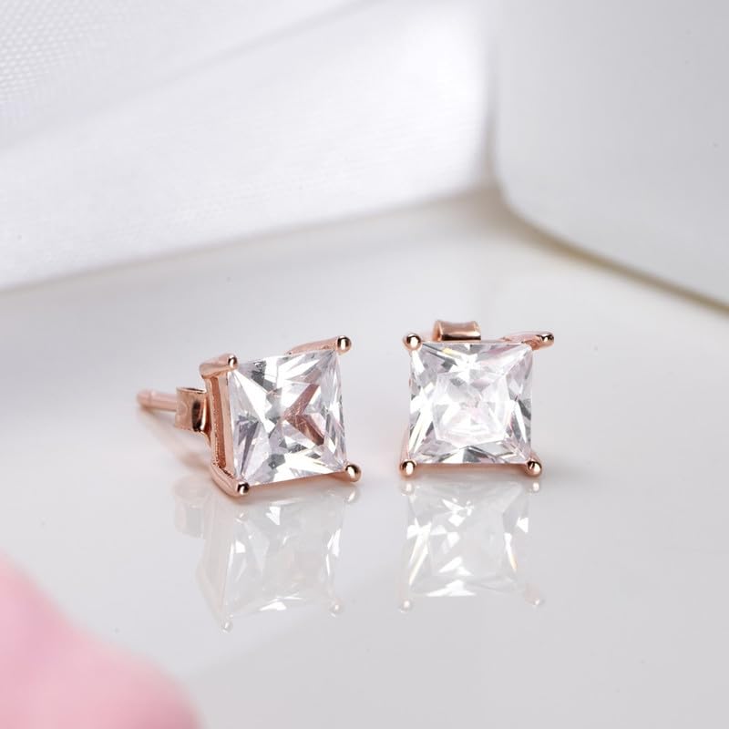 Women's 925 Sterling Silver Solitaire Plated Earrings, Gift Ready