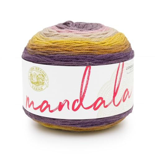 Image of Lion Brand Yarn, Mandala DK Lightweight Yarn for Knitting, Crochet, and Crafts, Bowtruckle, 1 Pack, Self-Striping Acrylic Fiber for Baby Blankets, Multicolor Shawls and Variegated Cardigans