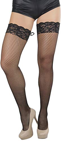 Image of ToBeInStyle Women's Spandex Double Weaves Thigh Hi With Lace Up Lace Top