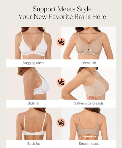 Image of Popilush Womens Wireless Push Up Bra Comfortable Supportive Everyday Bra