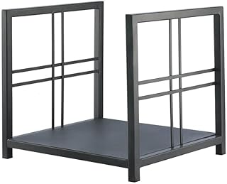 Log Store Firewood Racks Outdoor Steel Wood Storage Log Store with Wheels Firewood Rack Indoor Fireplace Decorative Partition Shelf,