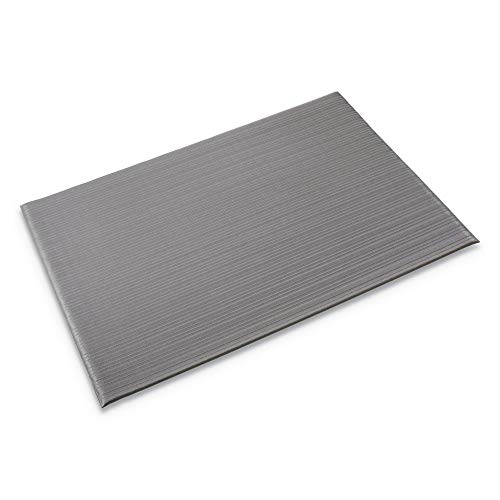 Crown Ribbed Anti-Fatigue Vinyl Mat, 27" by 36", Gray