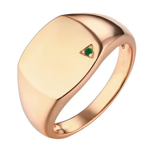 Gemstone Signet Ring for Men - Birthstone Ring Yellow White Rose 10K 14K 18K Gold 925 Sterling Silver Unique Design Gem Chunky Ring for Engagement Anniversary Fathers Day4