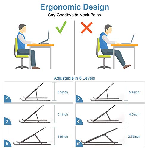 Laptop Stand For Desk, Laptop Riser,Aluminum Alloy Laptop Holder Compatible With 10-15.6 Inch Macbook Pc-Notebook Tablet #TOP1