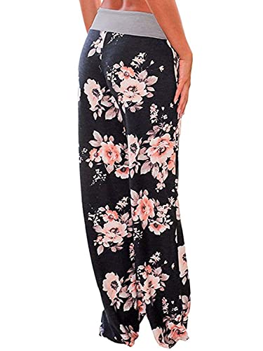 Image of NEWCOSPLAY Women's Comfy Pajama Pants Casual Drawstring Palazzo Lounge Wide Leg Pants
