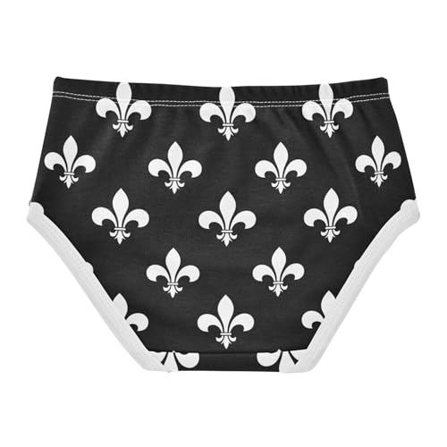 White Symbols Carnival Black Girl Panties Cute Toddler Girls Underwear Cotton Fun Print Underpants Briefs 2t2