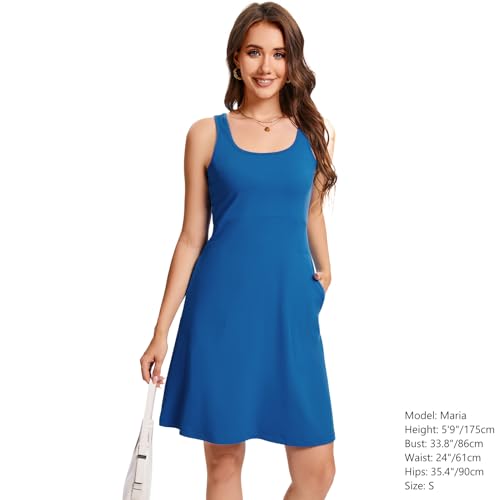 Image of Women's UPF 50+ Tank Dress A-Line with Pockets Breathable Quick Dry Sun Protection for Hiking Camping Beach Outdoor