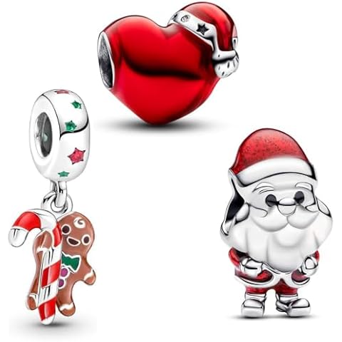 Christmas Holiday Charms for Bracelets Heart Family Bead Present for Women Jewelry ...