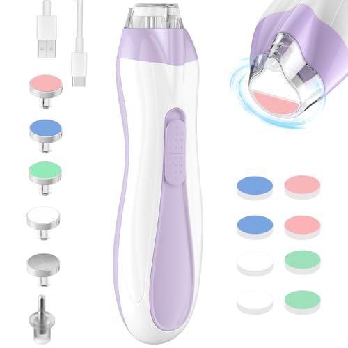 Image of Colarlemo Rechargeable Baby Nail Trimmer Electric Baby Nail File, 15-in-1 Baby Nail Clippers with Dust Cover & LED Light, Baby Nail Buffer Kit for Newborn Infant Toddler Adult Toes Fingernails, Purple
