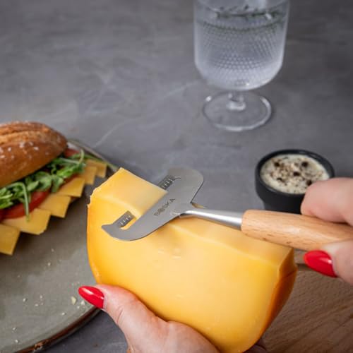 BOSKA Amigo Soft Cheese Slicer for Young Cheese, Ergonomic Handle, High-Quality Stainless Steel, Beech Wood, Extra Non-Stick Thanks to BSF Treatment, Very Sharp, Beautiful Cheese Slices - Image 4