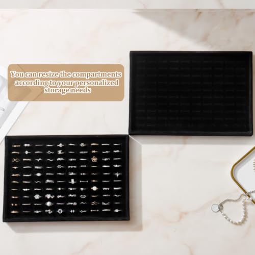 Image of Large Velvet Jewelry Tray Display Drawer Inserts 2 Pack