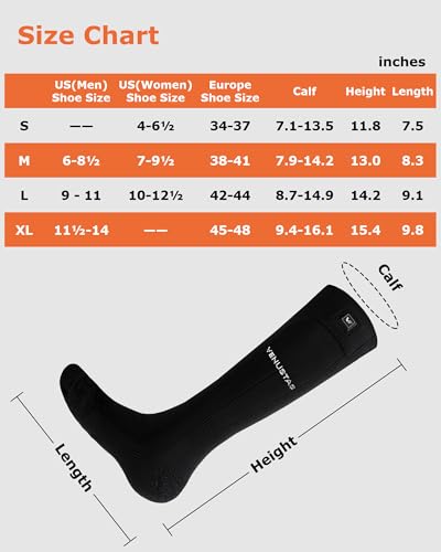 Image of Venustas Heated Socks with Battery for Men Women, Ball-of-Foot Heating