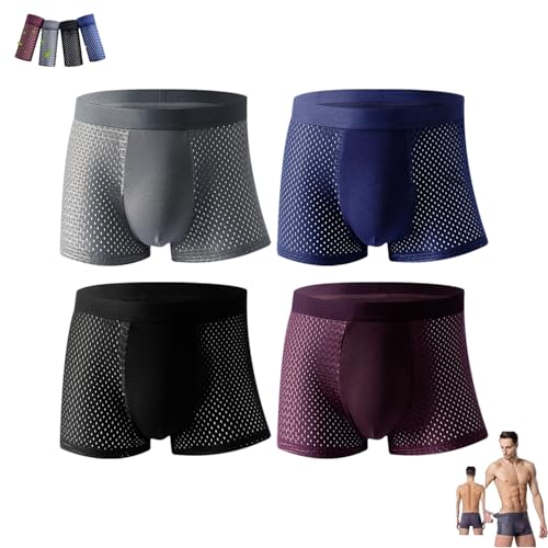 Bamboo Boxer Shorts - For All-Day Comfort Built-In with 3D Pouch Men Ultra Breathable Soft Moisture Wicking Underwear