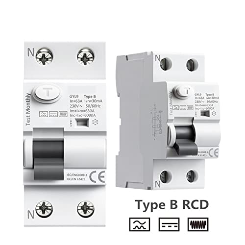 Interrupteur différentiel RCD Type B 4P 63A 30mA pour courant de fuite CC