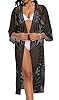 CHICGAL Womens Swimsuit Coverup Lace Bathing Suit Cover Up Beach Kimonos Long Cardigan Open Front Swimwear 2026 (Black,One Size) #4