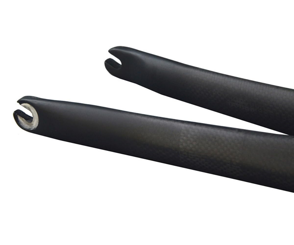 Rower szosowy 700C Sztywne Widelce Z Włókna Węglowego Stożkowa Rura 9x100mm QR Widelec Rowerowy C Hamulec Bezgwintowy Przód Ultralekki (Kolor: Czarny błyszczący, Rozmiar 700c)