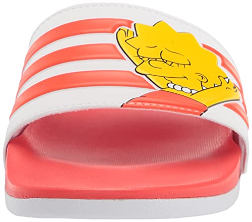 Adidas Women's Adilette Comfort Slides Sandal, White/White/Black, 8 #TOP1