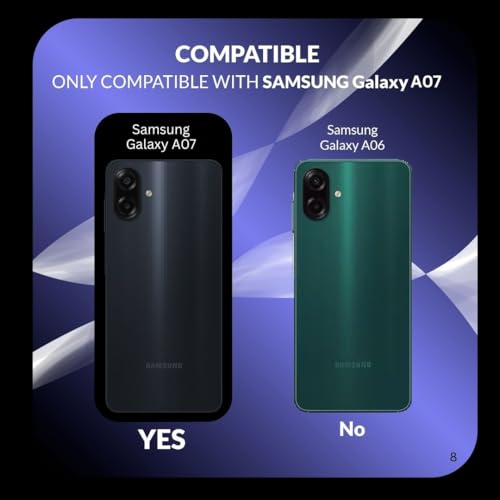 Image of Back Cover Case + Screen Protector for Samsung Galaxy A07 | Transparent & Black Mobile Phone Back Cover Case for Samsung Galaxy A 07 / Samsung A07 | TPU & PC Black Mobile Phone Back Cover