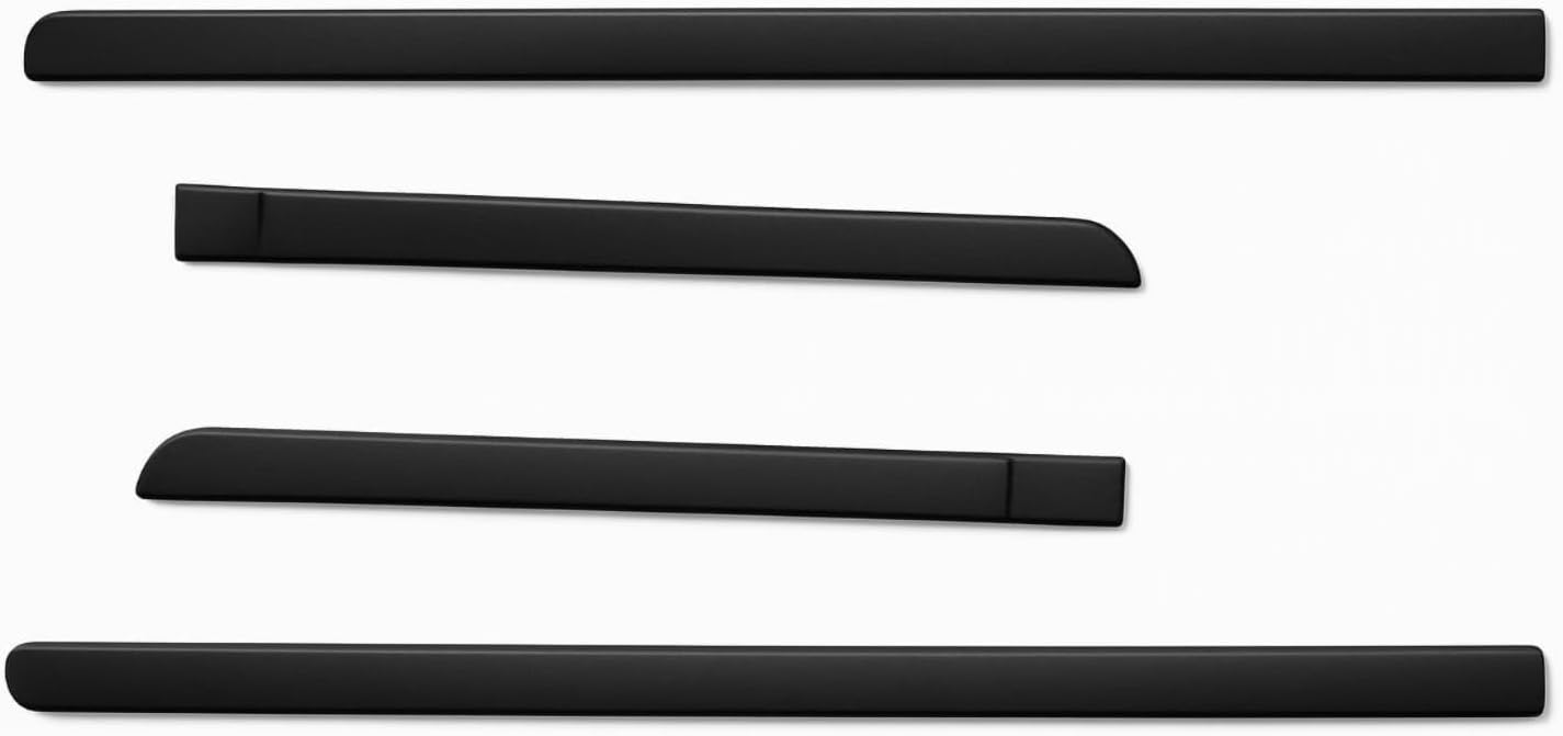 Full Black Color Side Door Beading Compatible for Glanza All 2019 to 2022 Models of Toy-OTA Universal Car Door Cladding Protector, Moulding Bumper Protector ABS Plastic | Set of 4