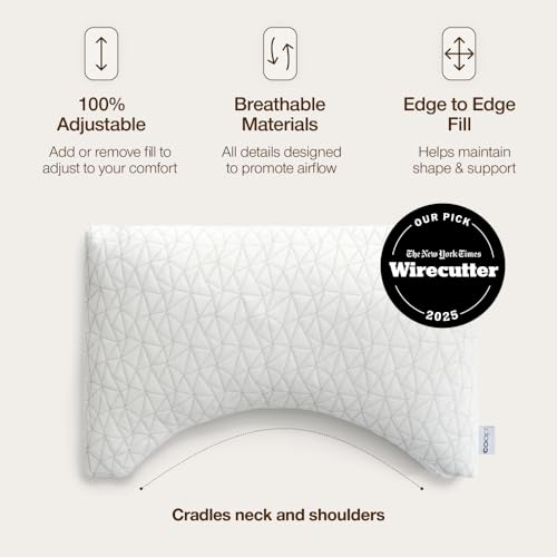 Image of Coop Home Goods Original Crescent Adjustable Pillow, King Bed Pillows for Shoulder, Neck & Head Support, Crescent Foam Pillows - Medium Firm for Back & Side Sleeper, CertiPUR-US /GREENGUARD Gold