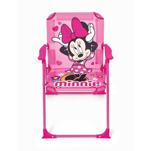 ARDITEX WD16175 Chaise pliante pour enfant Minnie Mouse pour extérieur, plage, jardin, terrasse, cadre métal, accoudoirs, plastique et siège en toile, 38 x...