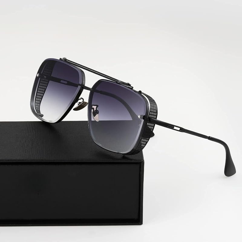 Oversized Steampunk Square Pilot Sunglasses for Men Women Outdoor Shades Glasses4