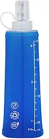 Garrafinha Dobrável Soft Flash 250ml Squeeze Corrida Bike Ciclismo Bico Anti Vazamento Com Tampa Proteção À Sujeiras Hidratação Reutilizável Livre de Bpa Para Todos Os Esportes Federal's Store (Azul)