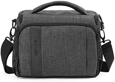 BAGSMART Camera Bag Padded Camera Shoulder Bag for Photographers, Waterproof Camera Bags & Cases with Rain Cover for SLR DSLR, Lenses, Accessories, Grey