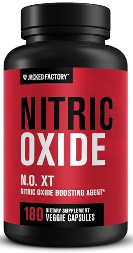 Jacked Factory N.O. XT Nitric Oxide Supplements for Men w/Nitrosigine L Arginine L Citrulline Supplement for Muscle Pumps & Vascularity - Pre Workout Nitric Oxide Booster & Muscle Builder - 180 Caps