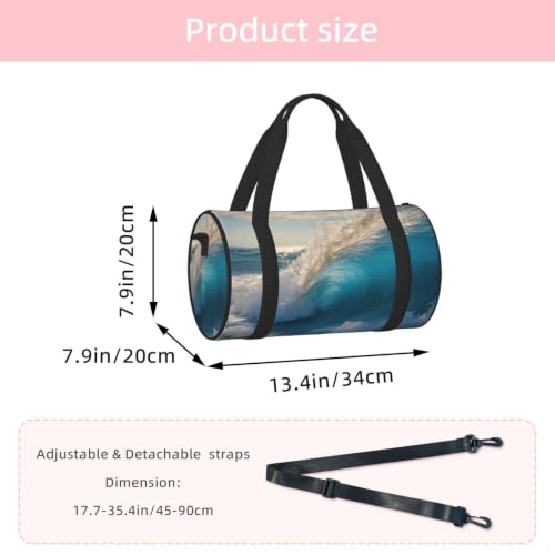 Bolsa deportiva unisex espaciosa y cómoda con estampado original de olas de mar 3