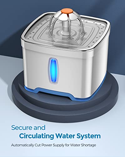 Peteast katzenbrunner: LEISE Trinkbrunnen für Katzen/Hunde 2.5L mit Sichtfenster& Nachtlicht für Katze, Hunde, Vogel - Image 7